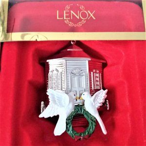 Christmas Ornament VTG Lenox From Our Home To Yours 2002 Silverplated New Doves